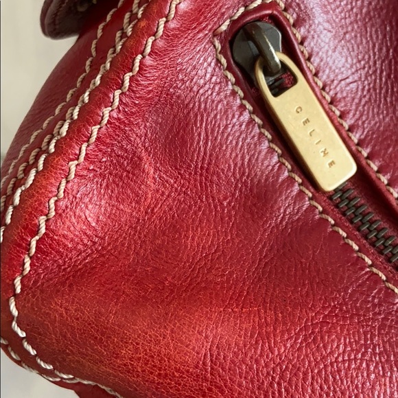 Auth Celine Boogie Red Leather Handbag - Picture 16 of 16